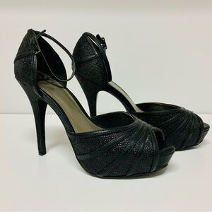 Elegant Black Peep-Toe Heels